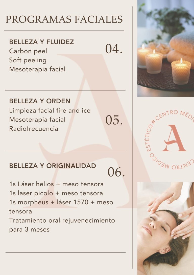Listado 2 de programas faciales en Clínica Aroma