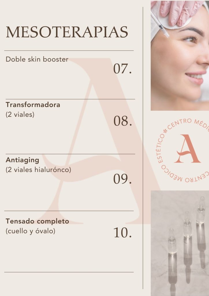 Listado de mesoterapias en abril en Clínica Aroma