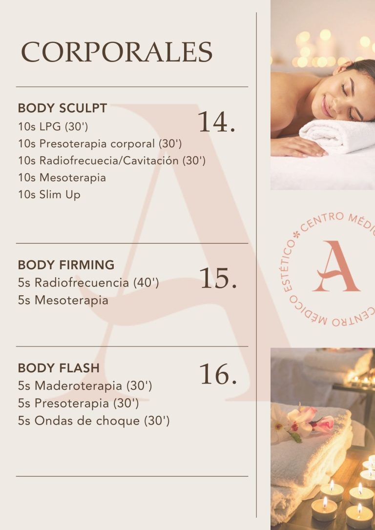 Listado de programas corporales de abril en Clínica Aroma Benalmádena