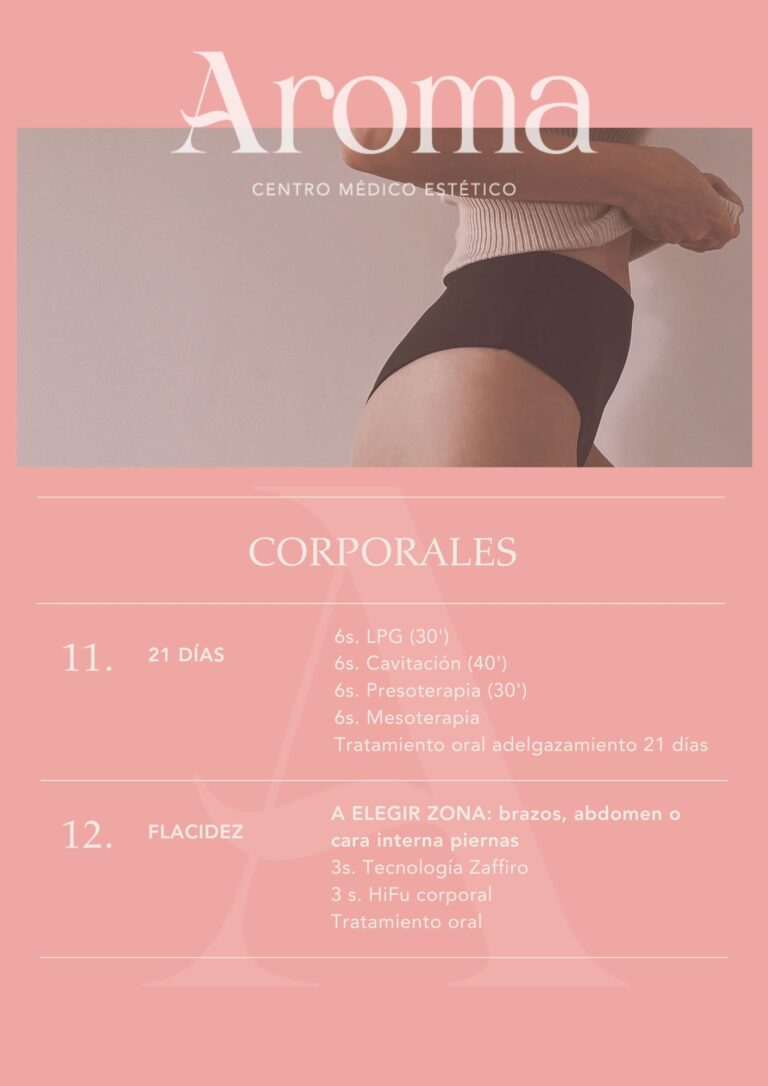 Listado de tratamientos corporales de mayo en Clínica Aroma