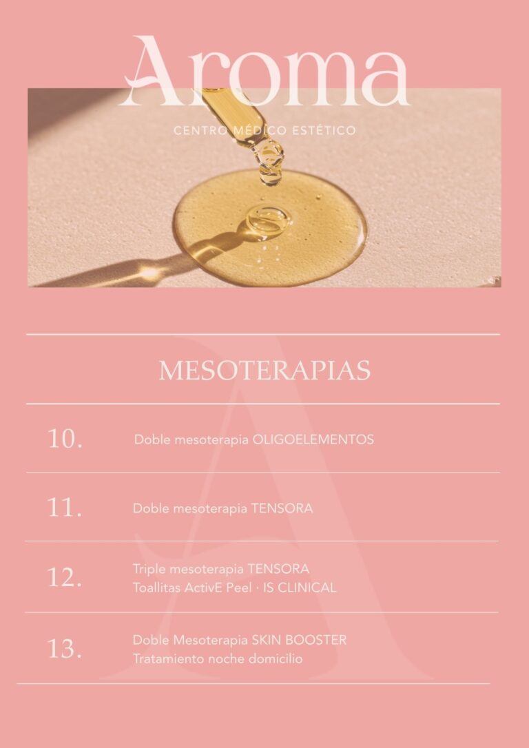 Tratamientos de autor de mesoterapias mes de julio en Clínica Aroma