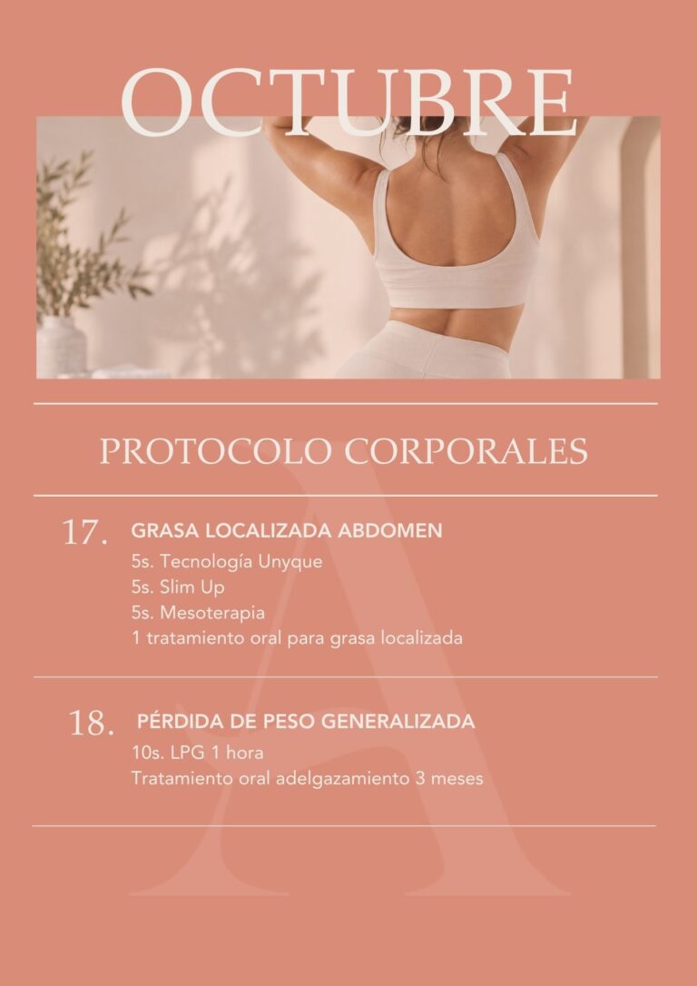 Lista de tratamiento corporales octubre en Clínica Aroma